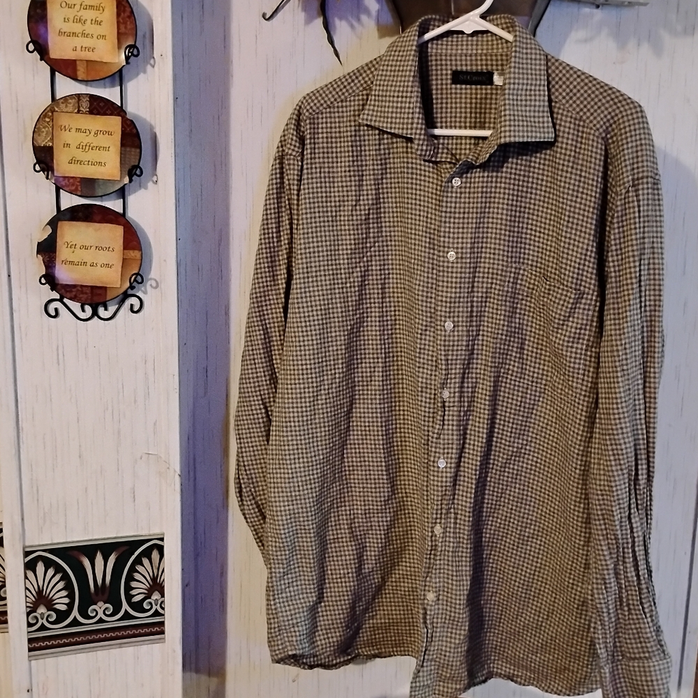 St. Croix 100% cotton long sleeve button-down men's shirt